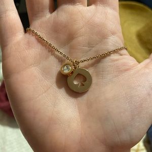 Rose Gold Kate Spade “Spot the Spade” Necklace
